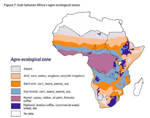 Figure 7: Sub-Saharan Africa’s agro-ecological zones